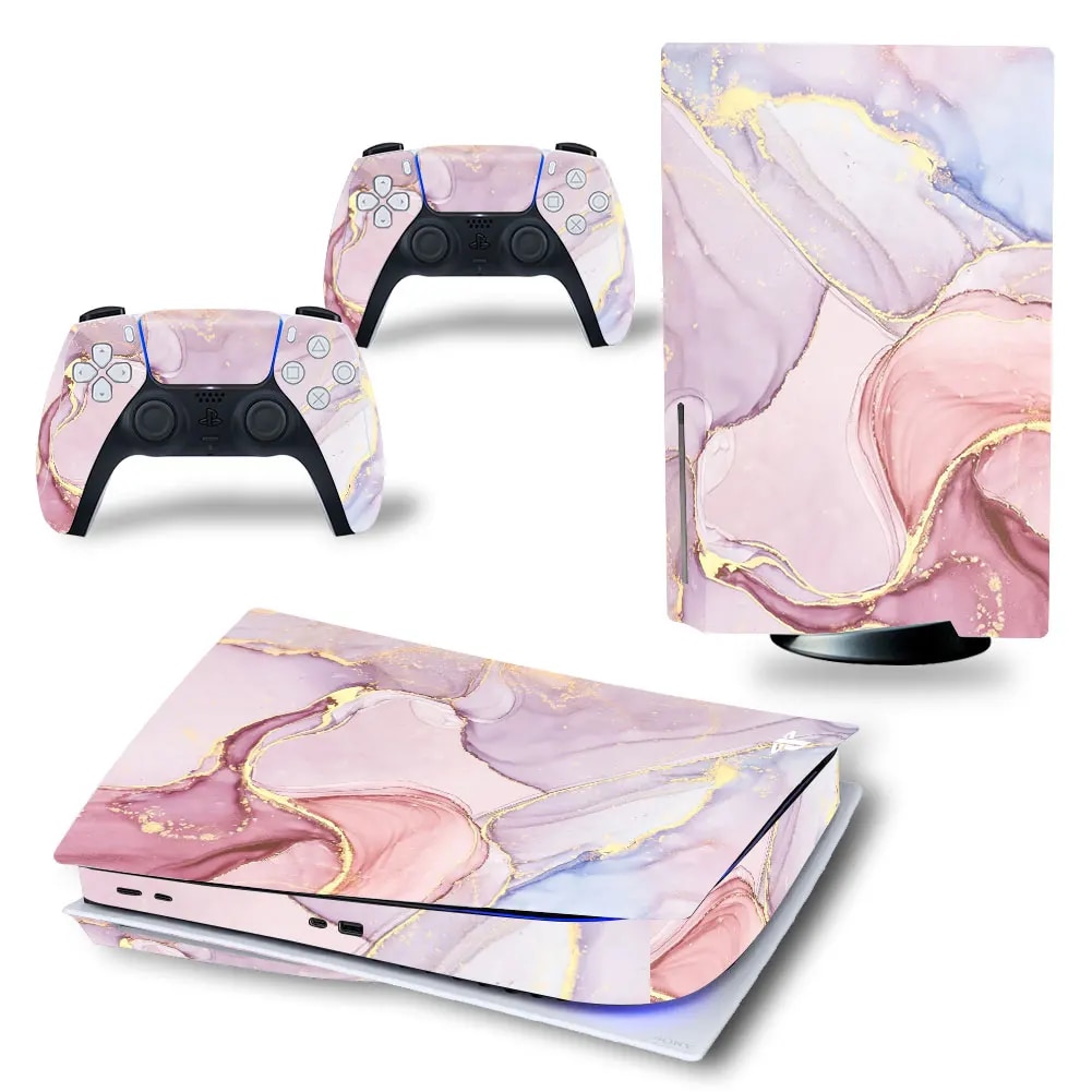 【Deal of the day】 Gamegenixx Ps5 Standard Disc Skin Sticker Marble Texture Full Cover Vinyl Decal For Ps5 Console And 2 Controllers