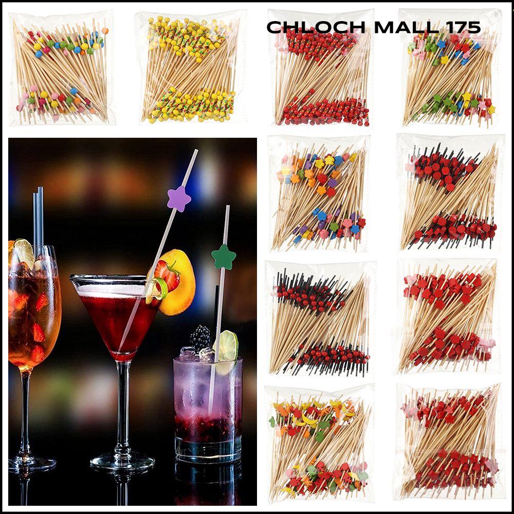 CHLOCH 175 100Pcs Dùng một lần Salad Bánh Sandwich Tăm Xỉa Răng Tăm Xiên Cupcake Trái Cây Ngã Ba Thực phẩm Trái Cây Trang Trí Nội Thất Trái cây Gậy Tre Picks Handmade Tăm Xỉa Răng