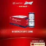 [MỚI] Thùng 24 Lon Bia Budweiser Không Độ Cồn Chính Hãng (330ml/ lon)