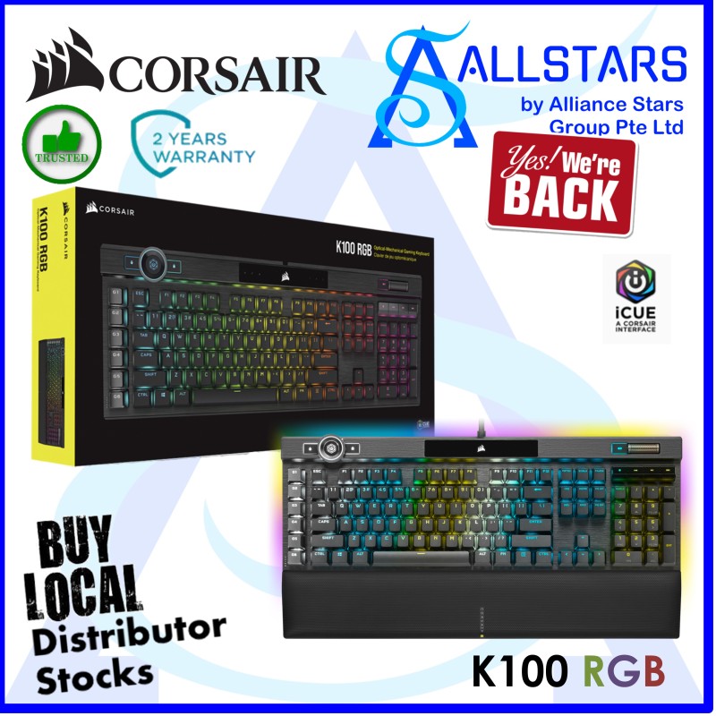 (ALLSTARS: We Are Back Promo) CORSAIR K100 RGB Optical-Mechanical Gaming Keyboard (CH-912A01A-NA) (Warranty 2years with Convergent) Singapore