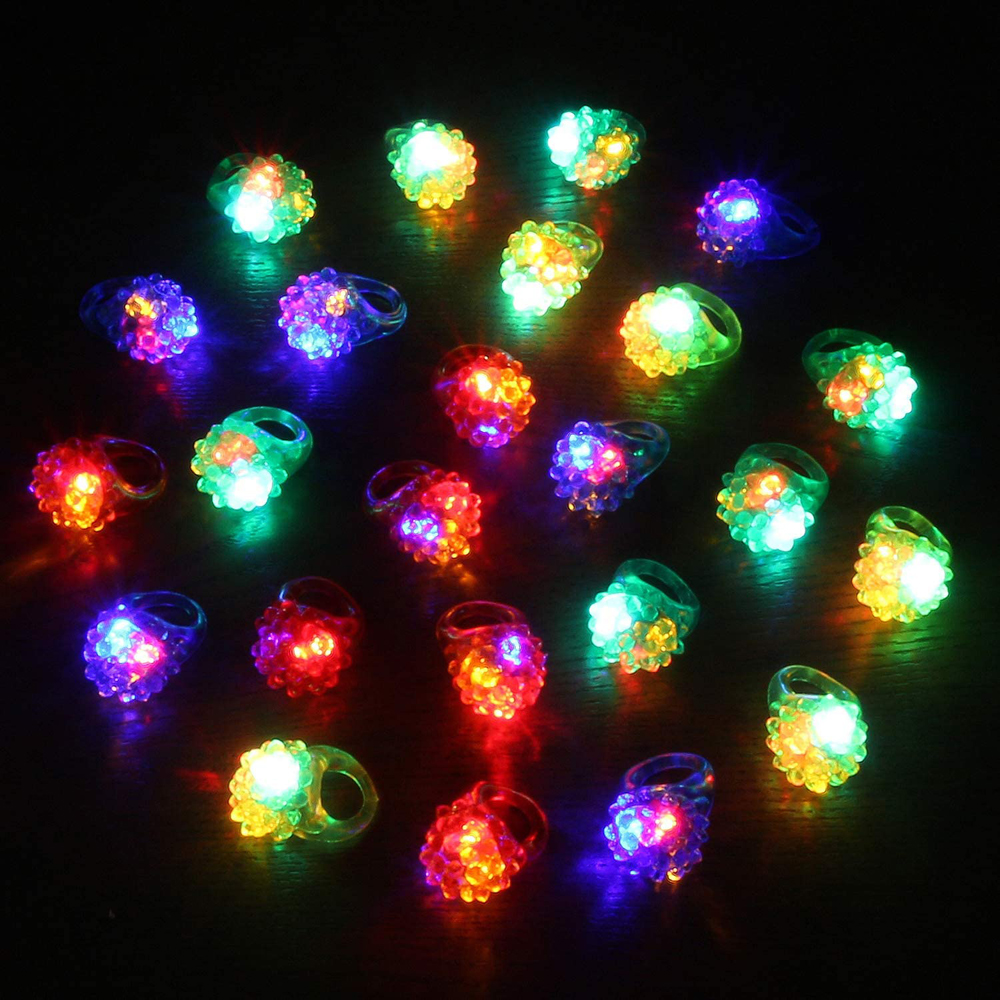 ADSDGDF Party Favors ของเล่นนิ้วมือเรืองแสงใน Dark สีสัน Finger แหวน Bumpy แหวนวุ้นกระพริบหลอดไฟวงแหวนแหวนเรืองแสงของเล่น Light-Up