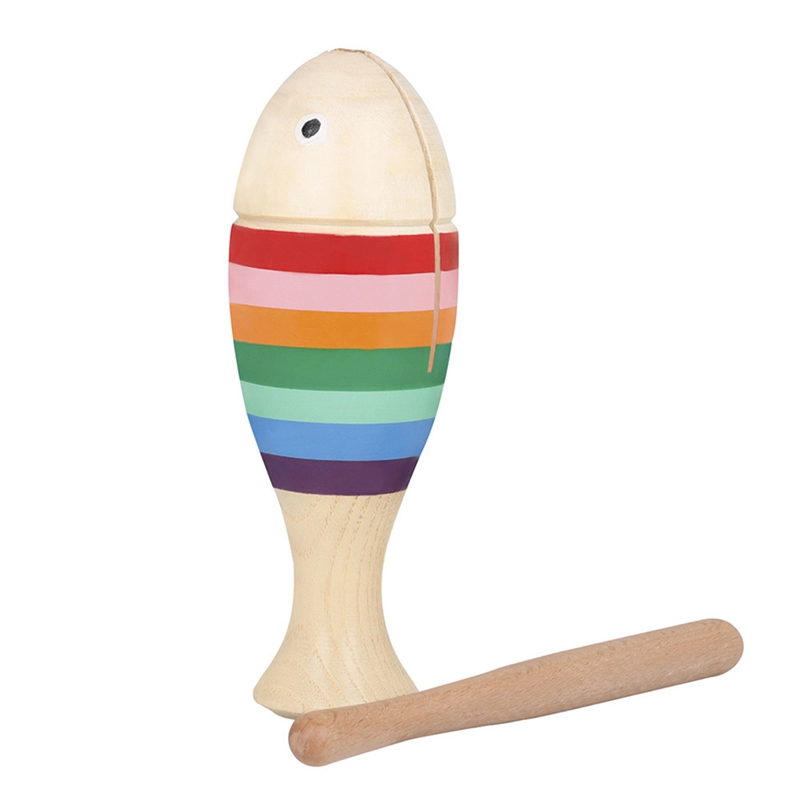 Small (5.8Inch) Wood Fish-Shaped Guiro,Wood Instruments for Kids,Small Instruments,Kids Instruments