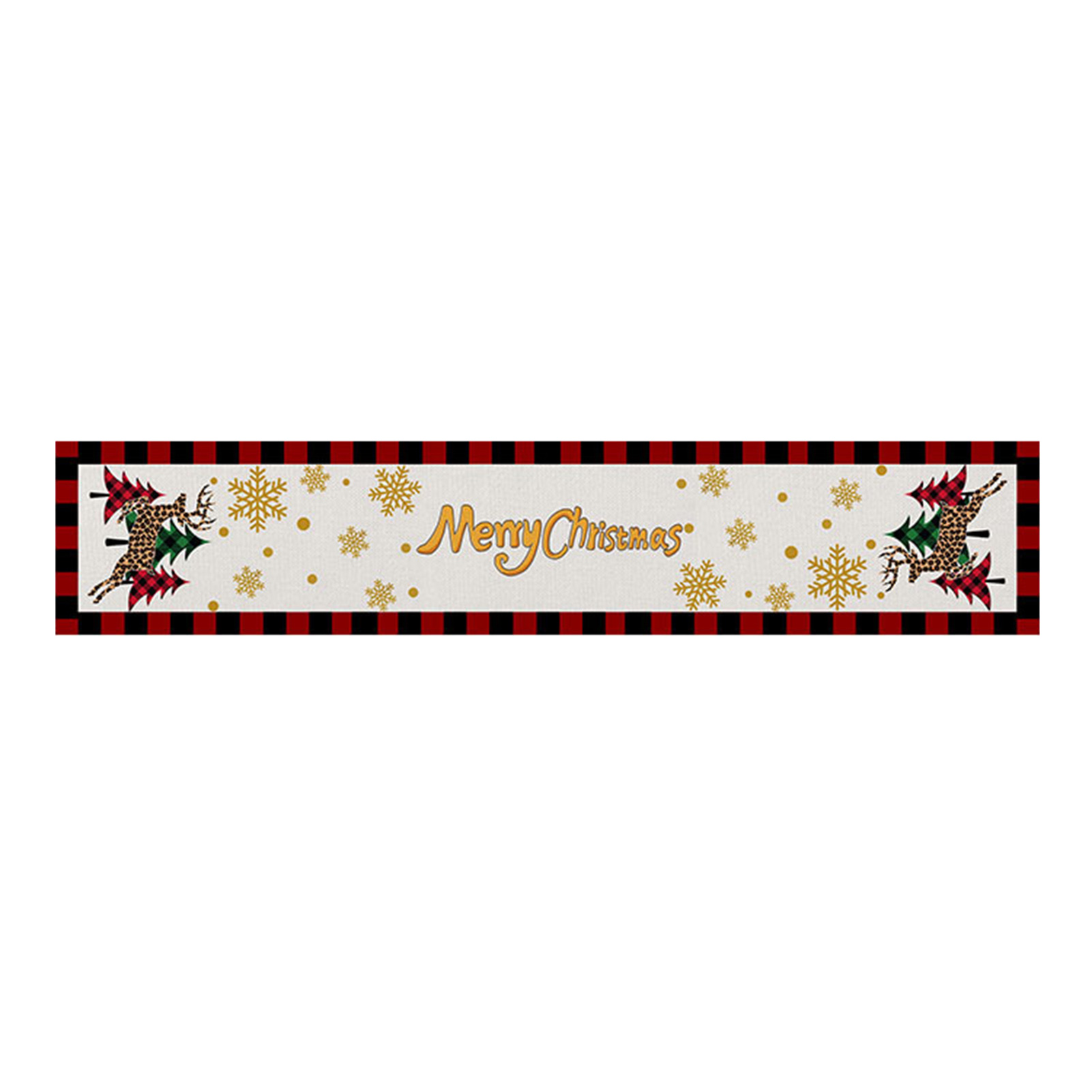 xiaxuannai Christmas Table Runner Red And Black Buffalo Plaid Table Runner Xmas Tree Santa Claus Elk Dining Table Cloth for Home Decor Unique Santa Claus