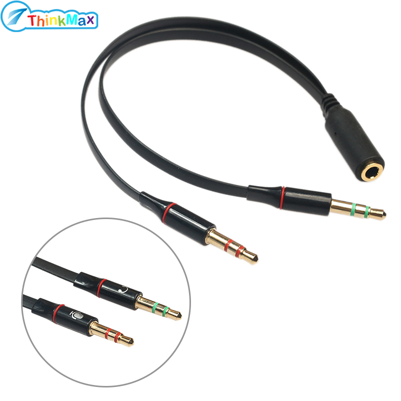 3.5mm Earphone Adapter Headphone Splitter Audio Female To 2 Male Jack 3.5 Mic Y Splitter Headset ราคา 18 บาท*ส่งฟรี
