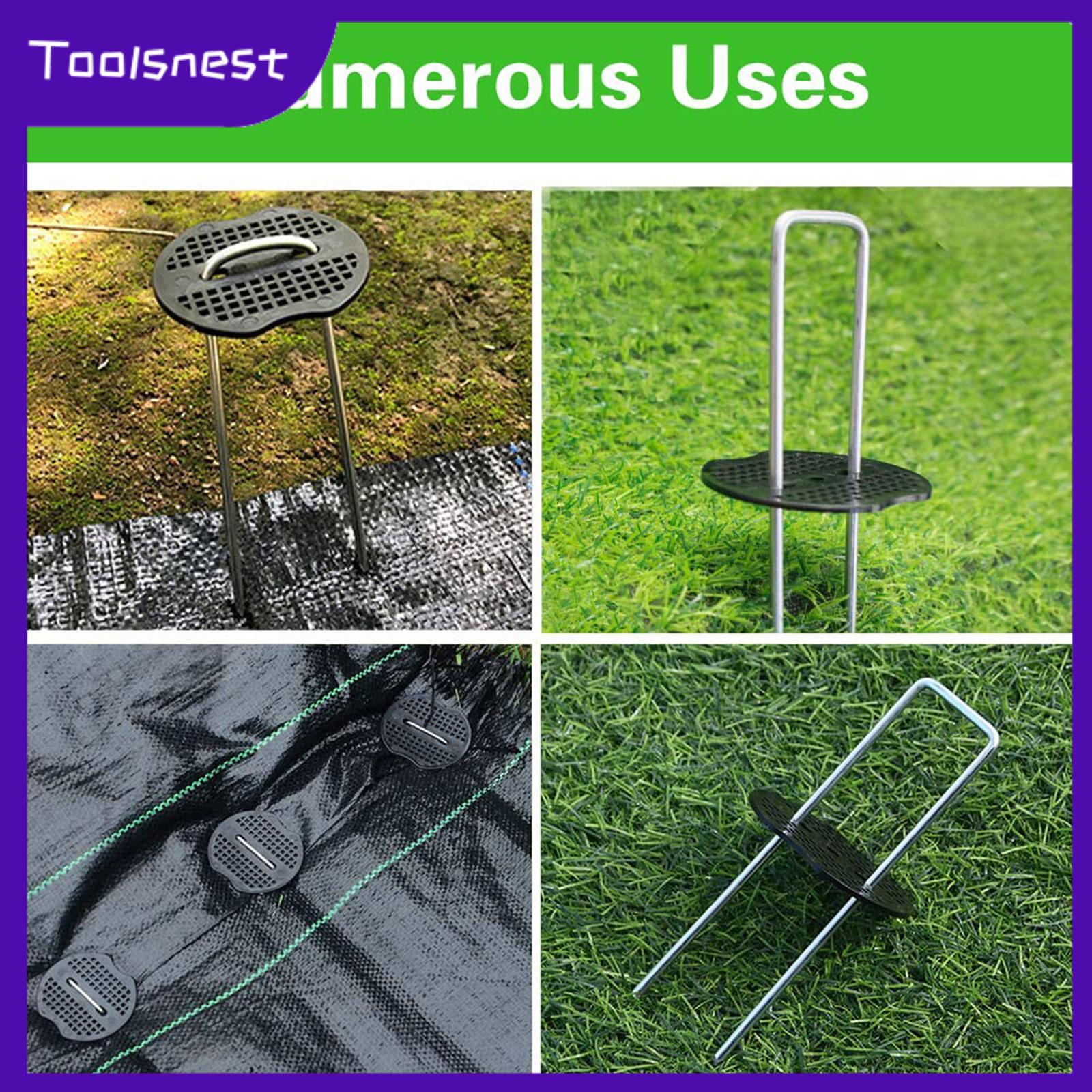 Toolsnest 100x Garden Staples Plastic Buffer Washer Black Lawns for Weeds Barrier Cloth Create A Sturdier Hold Landscape Staple Gaskets ราคา 240 บาท*ส่งฟรี