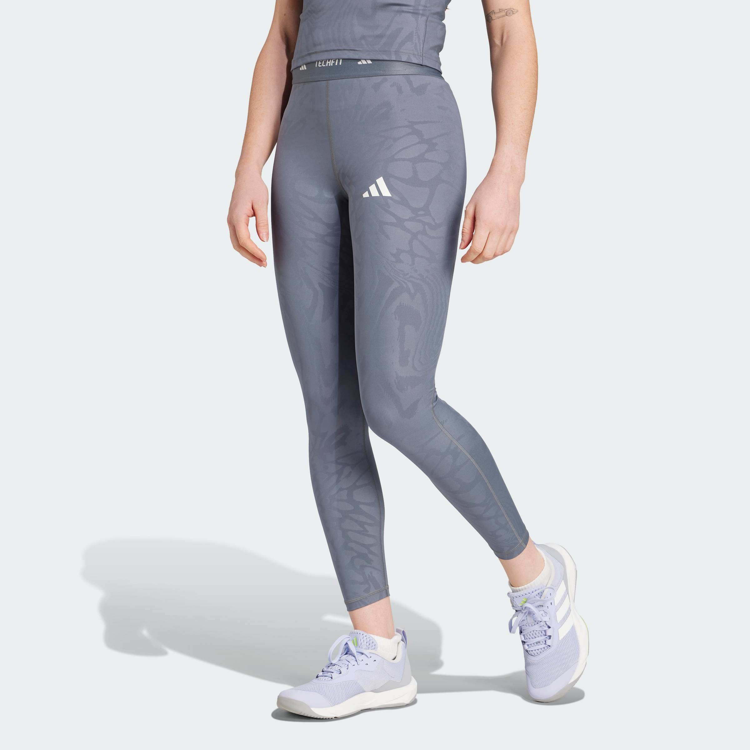 [CHỈ 15-17.12-MUA 2 GIẢM 25%] adidas Gym & Training Techfit Printed 7/8 Leggings Women Black JE3645