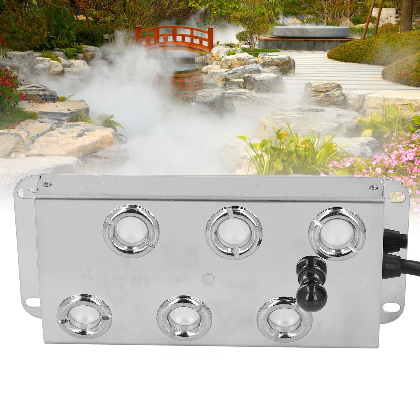 Mist Maker Fogger Stainless Steel Erosion Resistant 1.5m Cable Robust Ultrasonic Fogger 6 Heads Quiet DC45-48V for Indoor Outdoor Use ราคา 1,157 บาท*ส่งฟรี