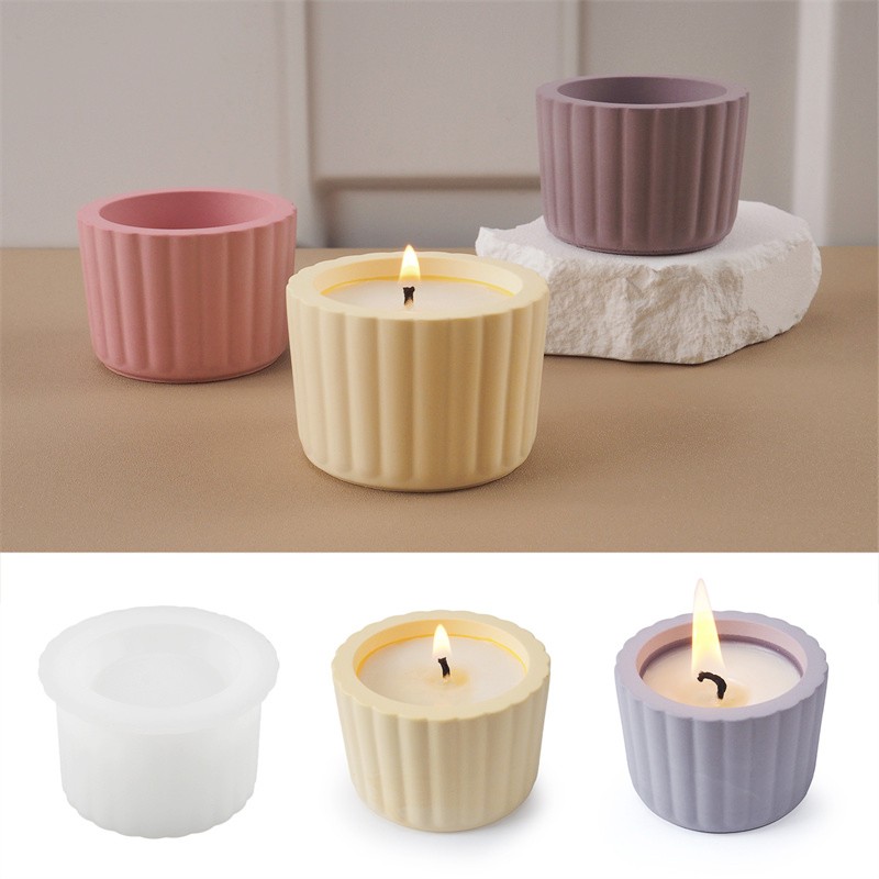 Concrete Gypsum Epoxy Resin Mold Storage Boxes Candle Cup DIY Round Succulent Flower Pots