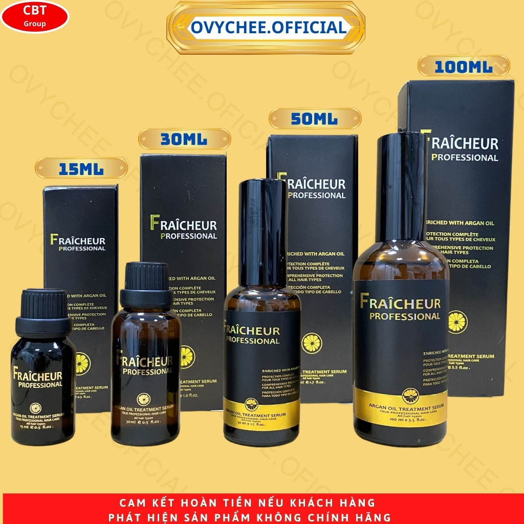 TINH DẦU FRAICHEUR ARGAN OIL TREATMENT SIZE: 15ML-30ML-50ML-100ML DƯỠNG BÓNG PHỤC HỒI TÓC KHÔNGBẾTNH