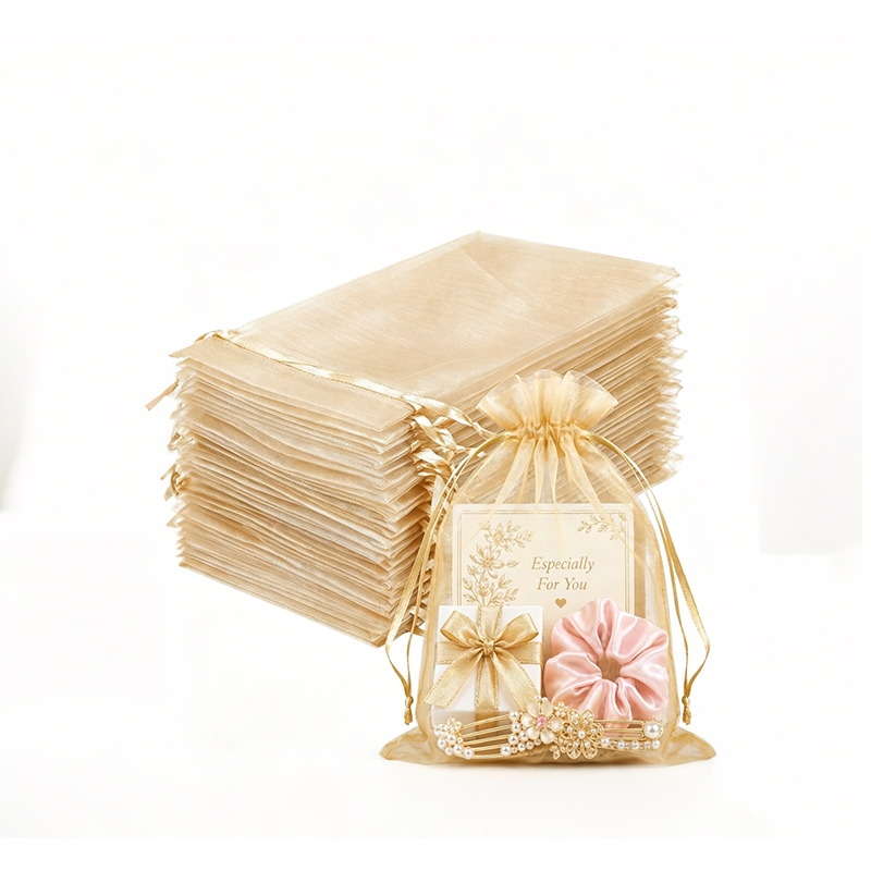 🇸🇬【SG stock】100Pcs Organza Bags Gift Bag Wedding Party Favor Bags with Drawstring Christmas Birthday Candy Pouches