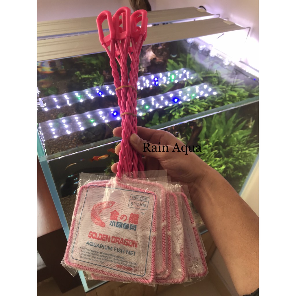 Vợt bắt cá cán xoắn size 12.5cm . Rain Aqua