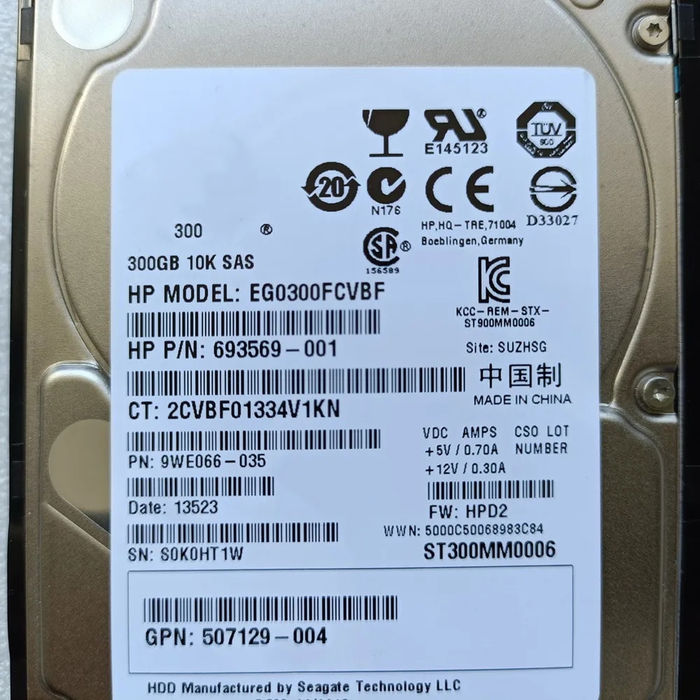 【Direct-sales】 653955-001 693569-001 507129-004 300g Hdd 2.5  Sas Hard Drive Disk For G8 G9 Server With Caddy