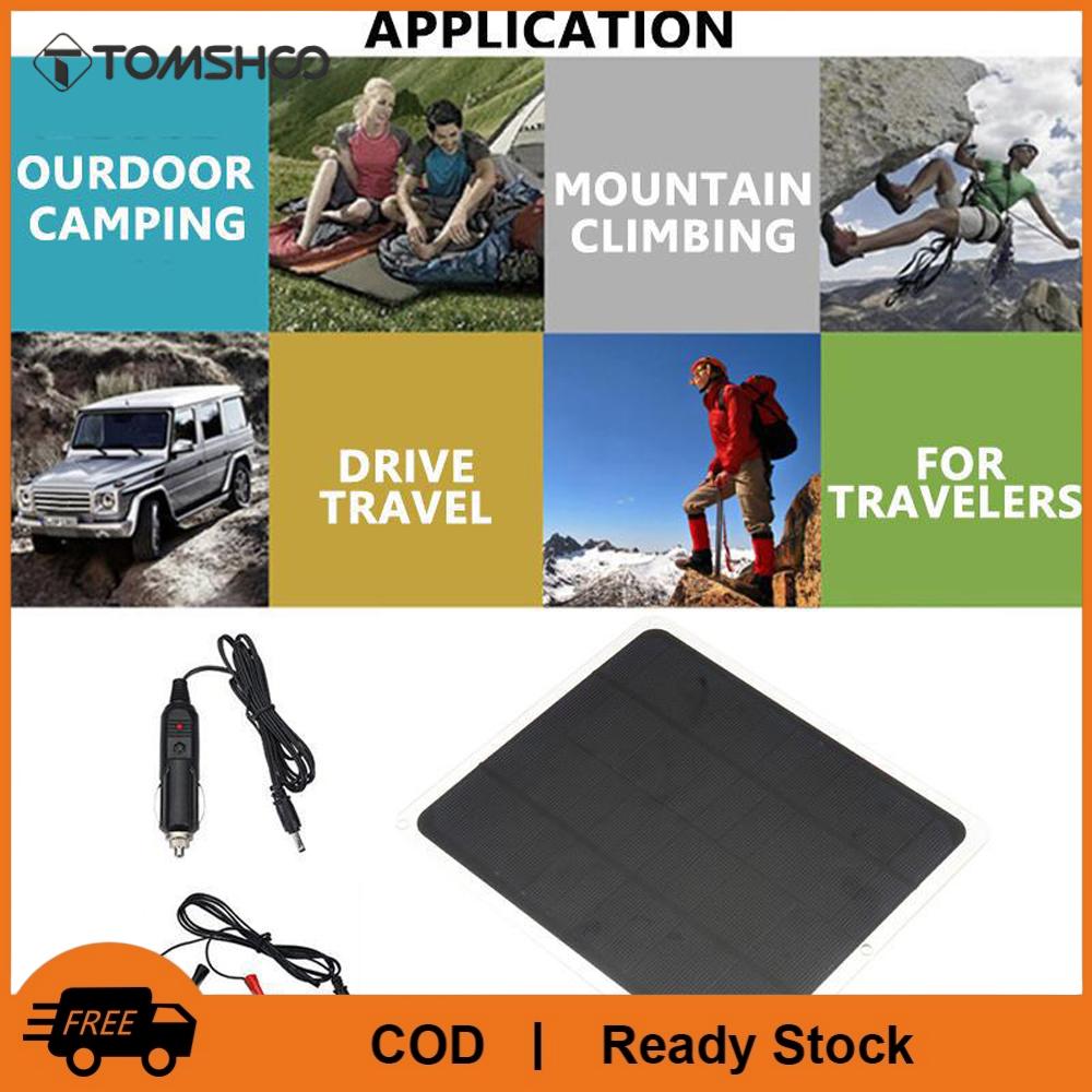 20W Monocrystalline Silicon Outdoor Camping Hiking USB Solar Panel Portable Solar Power Recharger Car Light Fan Recharging Tool Removable Solar Panels
