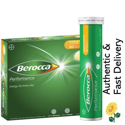 [SG] 45/60s Berocca Energy Vitamins Effervescent Tablets, Mango Orange [Australia Pack Vitamin B and C and Minerals]