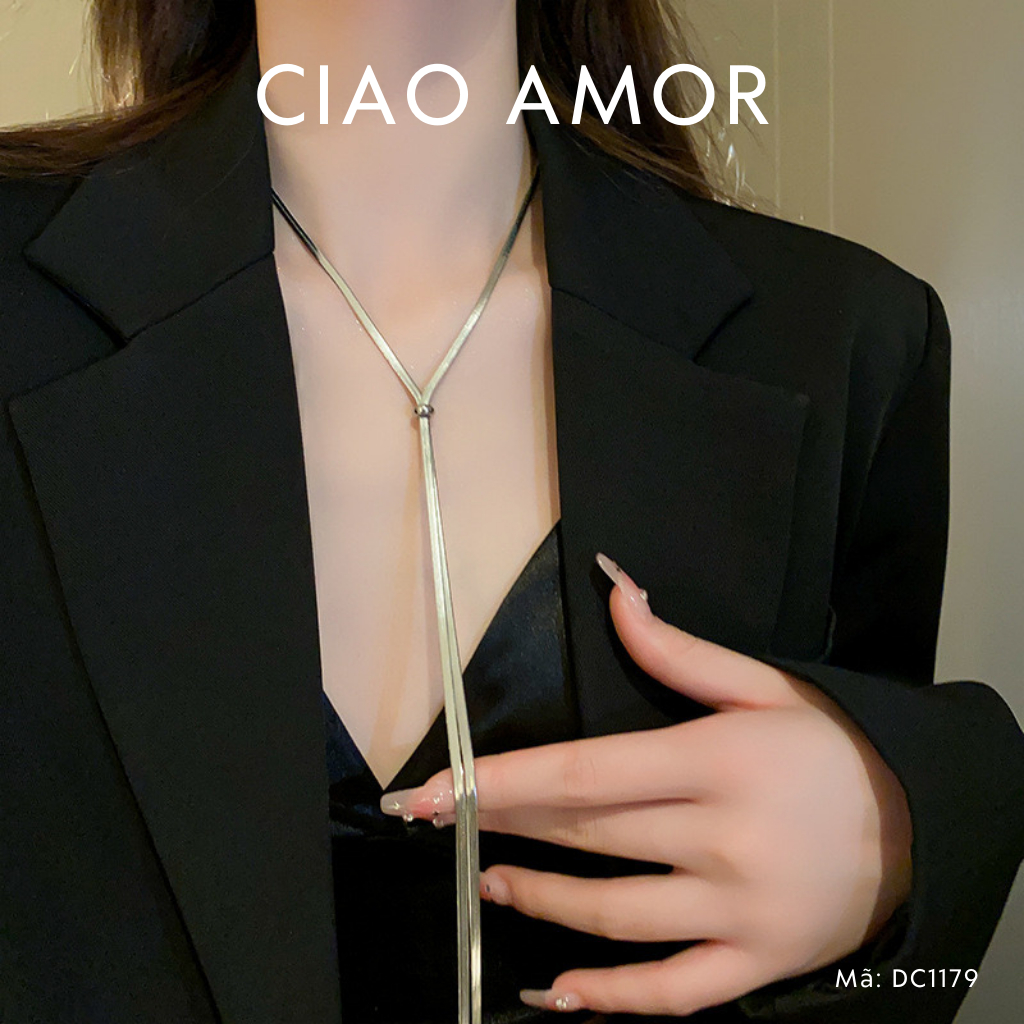 Day chuyền nữ, Vòng cổ nữ dài mặc vest thắt giữa trơn Trang sức Ciao Amor - DC1179