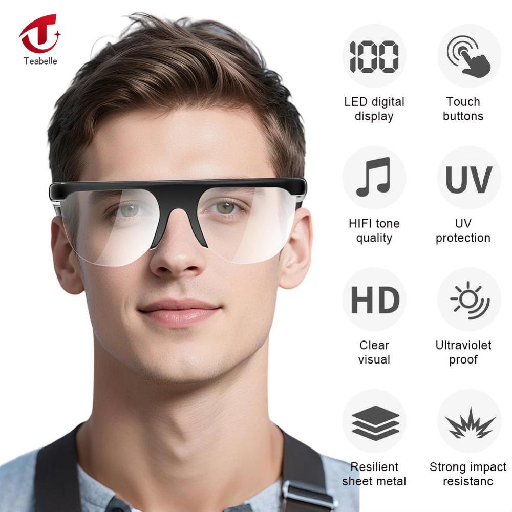 Teabelle Smart Bluetooth Glasses with Interchangeable Clear Lenses Bluetooth 6.0 Open Ear Outdoor Sports Headset - L400 ราคา 431 บาท*ส่งฟรี