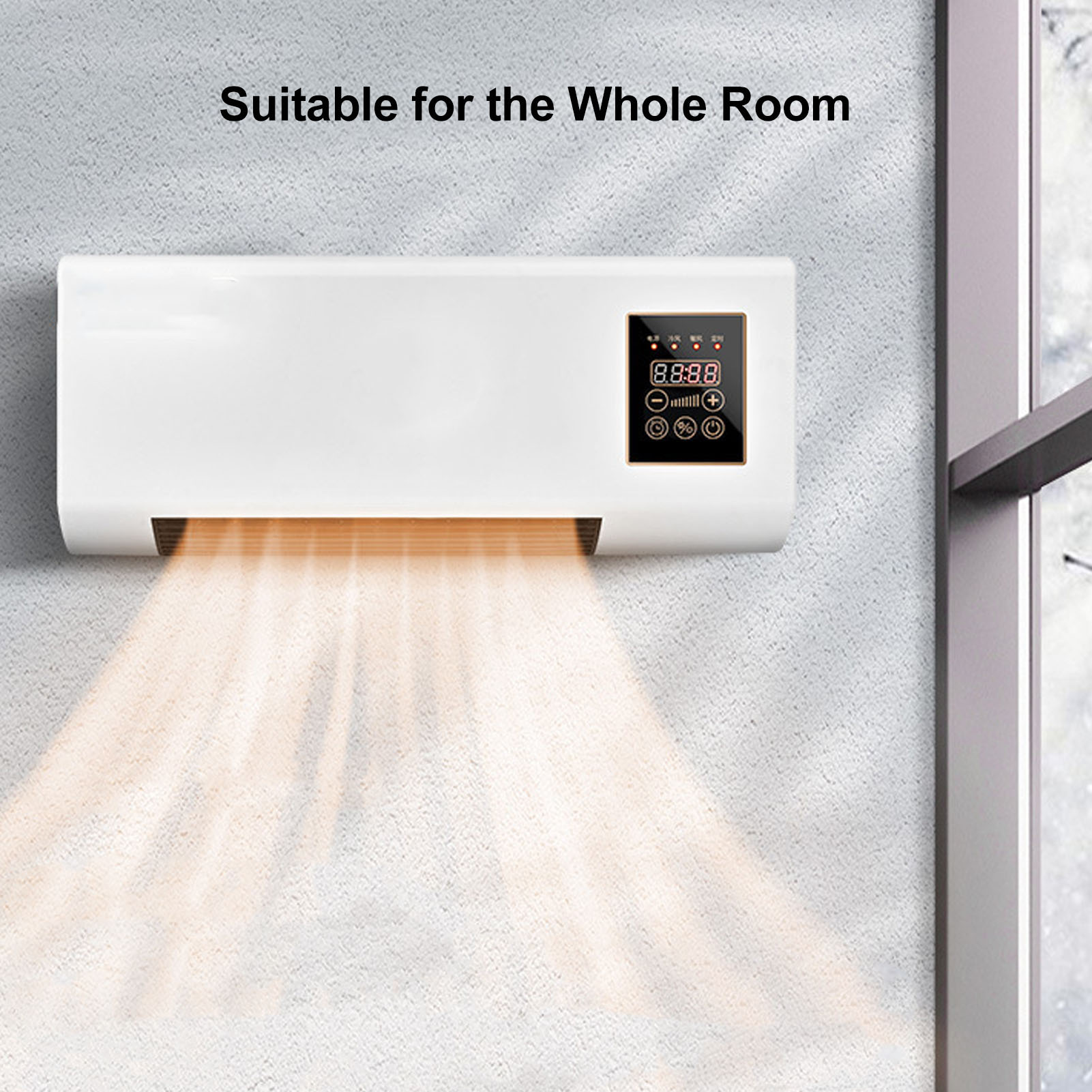 Yulikeit] EU Plug 220V Small Air Conditioner Heater Portable Wall Mounted  Air Conditioning Hot Fan For Bathroom Bedroom | Lazada Singapore