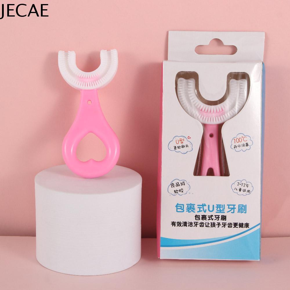 JECAE Thủ công Đơn giản 2-12 tuổi Silicone Trẻ mới biết đi Bọn trẻ Bàn chải đánh răng cho trẻ em Bàn chải đánh răng hình chữ U Chăm sóc răng miệng Bàn chải làm sạch răng