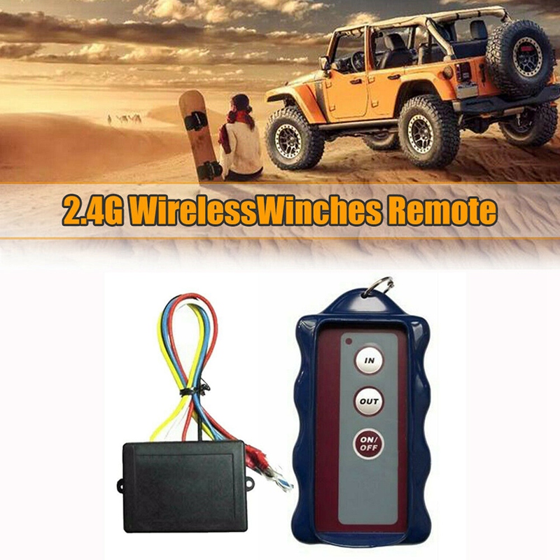 12V Wireless Winch Remote Control Set Kit with Manual Transmitter for Jeep SUV Truck Car, 98Ft