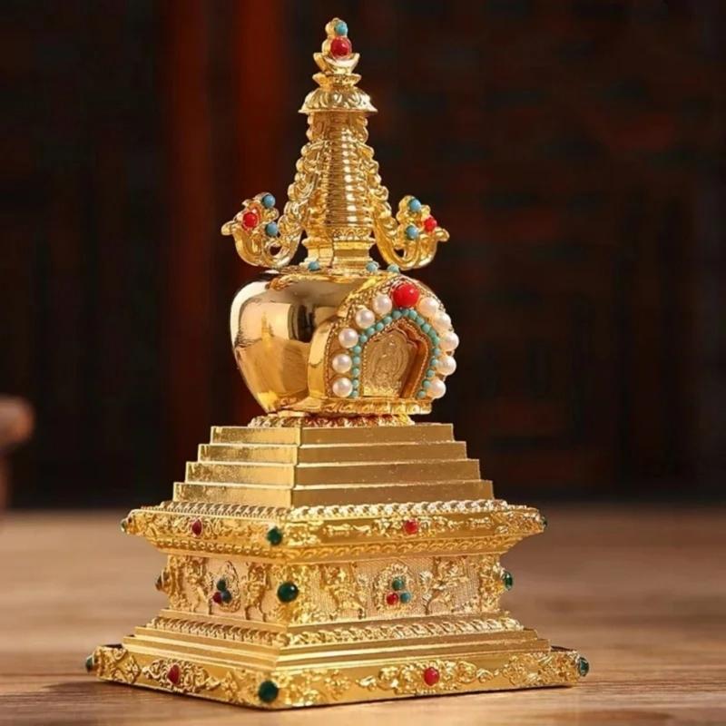 Phật giáo Tây Tạng tượng bảo tháp Tôn Giáo bàn thờ trang trí hợp kim Bồ Đề tháp bộ sưu tập quà tặng