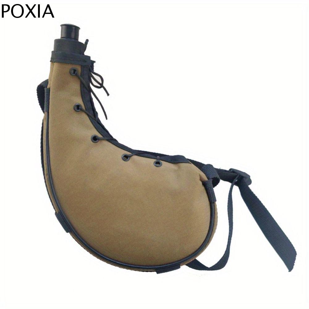 POXIA Chống rò rỉ Bình nước Di động Vải Oxford Chai thể thao Đào tạo Hình bầu dục Chậu sa mạc Cuộc phiêu lưu ngoài trời