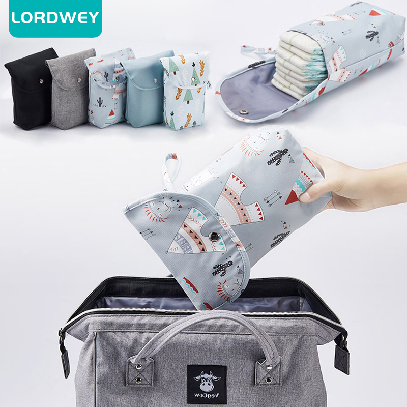 LORDWEY Baby Diaper Storage Bag Baby Diaper Diaper Bag Outdoor Portable Bag ราคา 106 บาท*ส่งฟรี