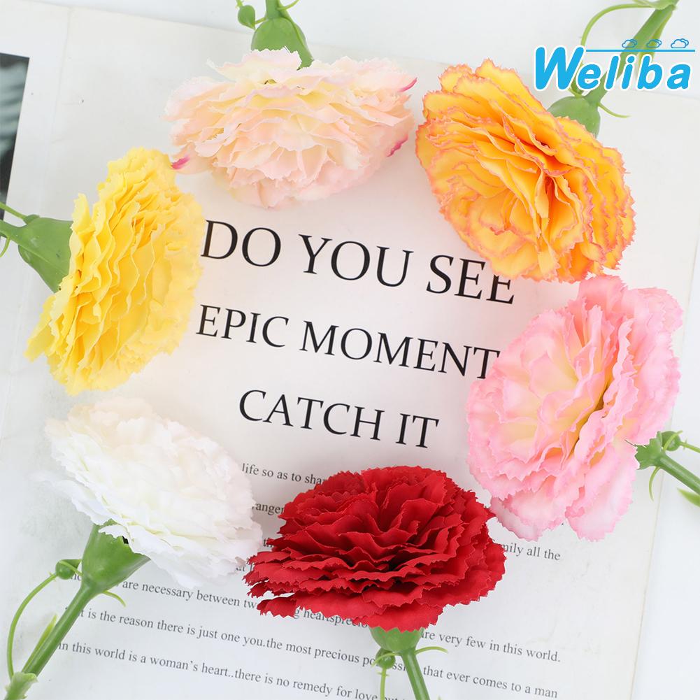【Weliba】 For Elegant 5pcs Silk Carnation Flowers for Wedding and Home Arrangement [New Hot Sale] ราคา 138 บาท*ส่งฟรี