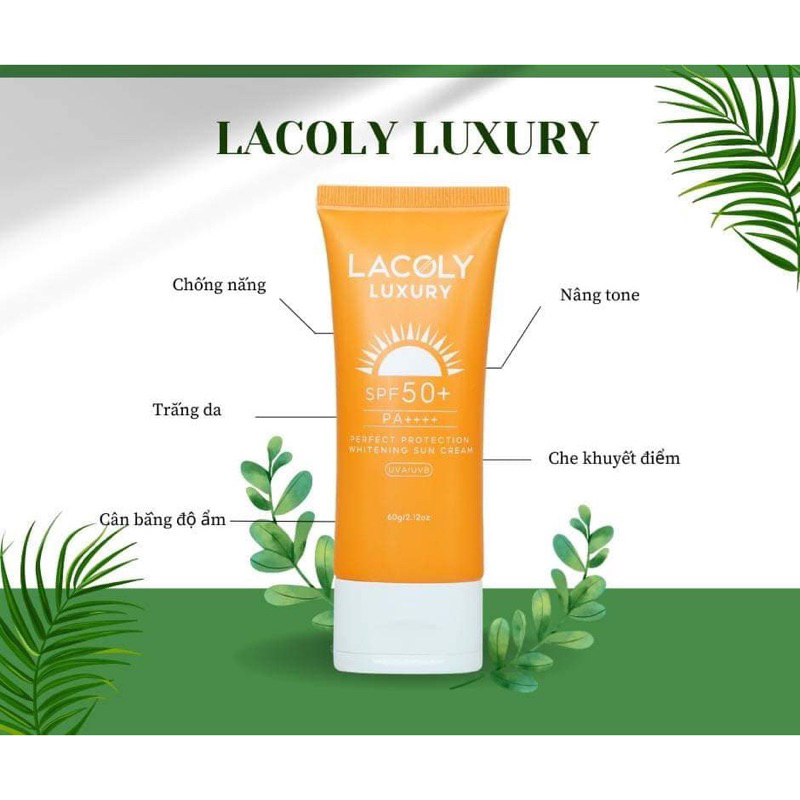 Kem chống nắng Lacoly luxury Spf 50+ trắng da nâng tông