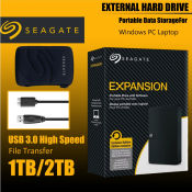 Seagate 1TB/2TB Portable External Hard Drive with USB 3.0