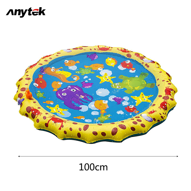 100CM Children Play Water Mat Summer Beach Inflatable Water Spray Pad Outdoor Game Toy Swimming Pool Mat For Kids Gifts ราคา 213 บาท*ส่งฟรี