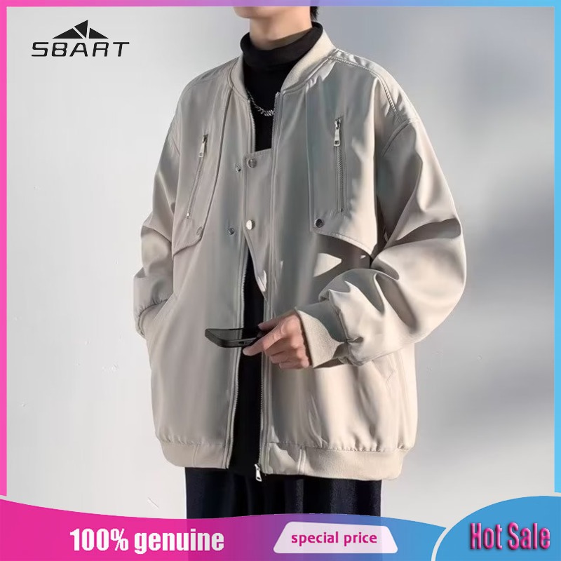 SBART Men's new functional style waterproof zipper storm jacket men's and women's mountaineering embroidered solid color outdoor jacket ราคา 416 บาท*ส่งฟรี