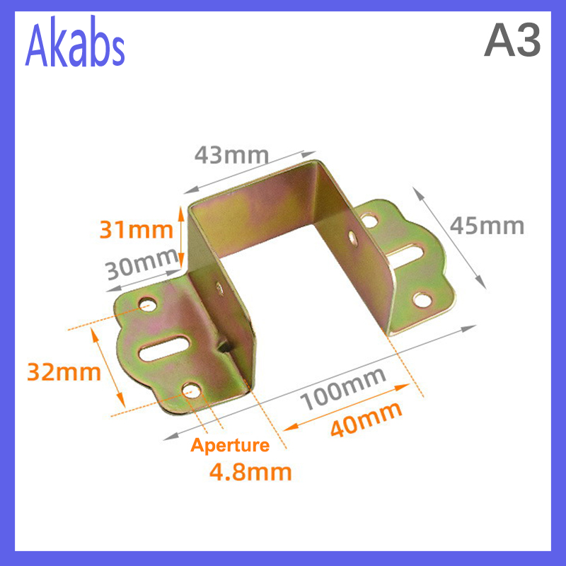 Akabs dày giường bản lề móc góc mã giường chùm hỗ trợ giá kim loại cố định kết nối phụ kiện ngũ kim