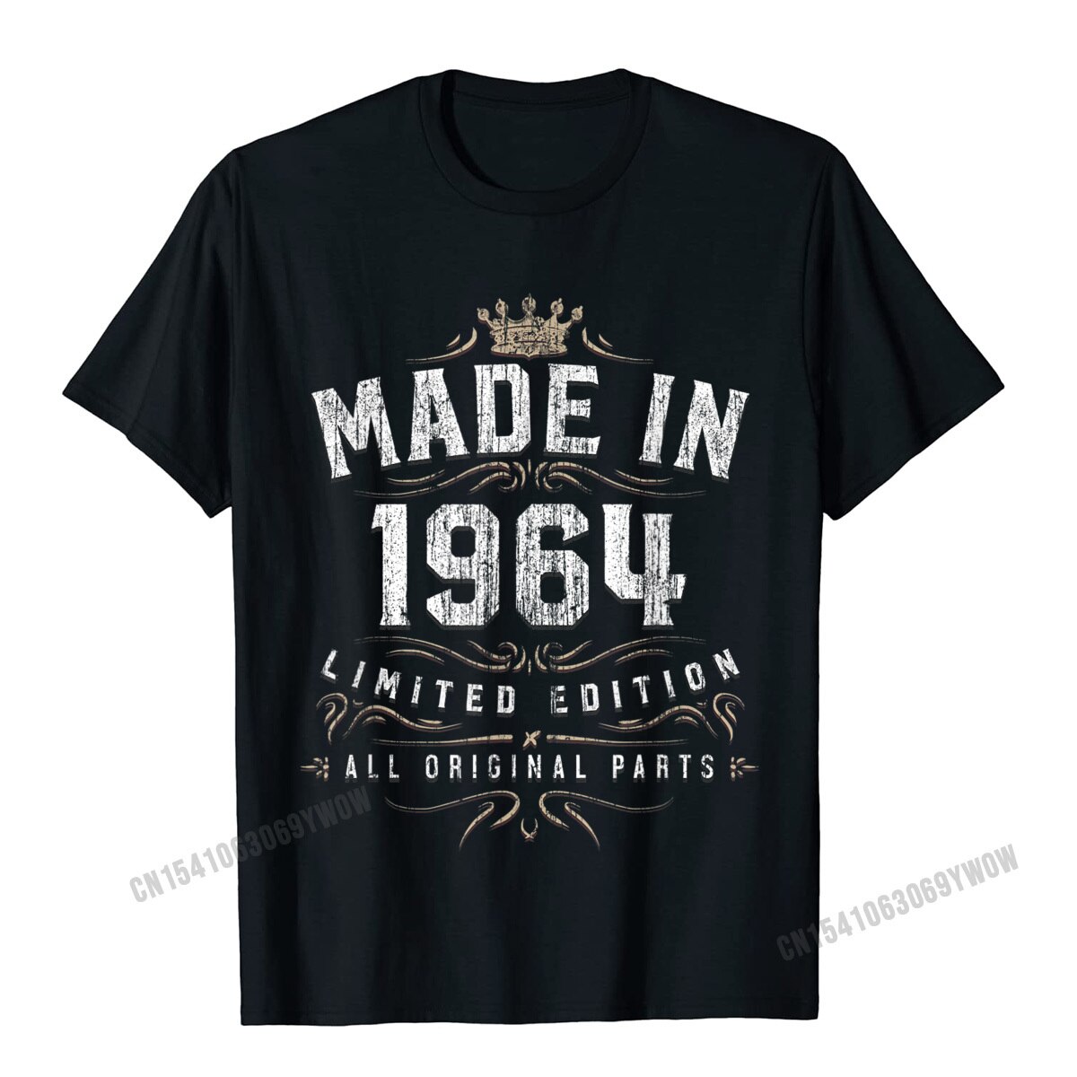 Camisa Family T Shirt for Men Cotton Fabric Father Day Tops Shirt Simple Style Tops & Tees Short Sleeve Prevalent Round Collar Made In 1964 Shirt Birthday 55 Limited Edition Image Gifts__994 black