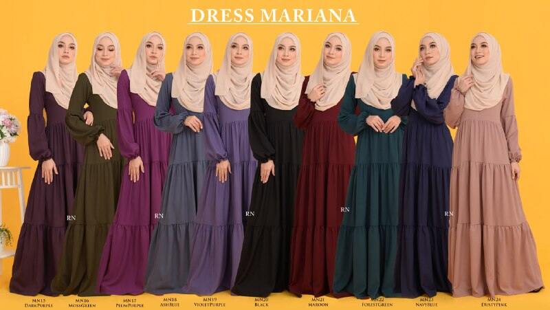 bridesmaid muslimah dress malaysia Dusty Pink Chiffon Traditional Muslim Wedding Dress