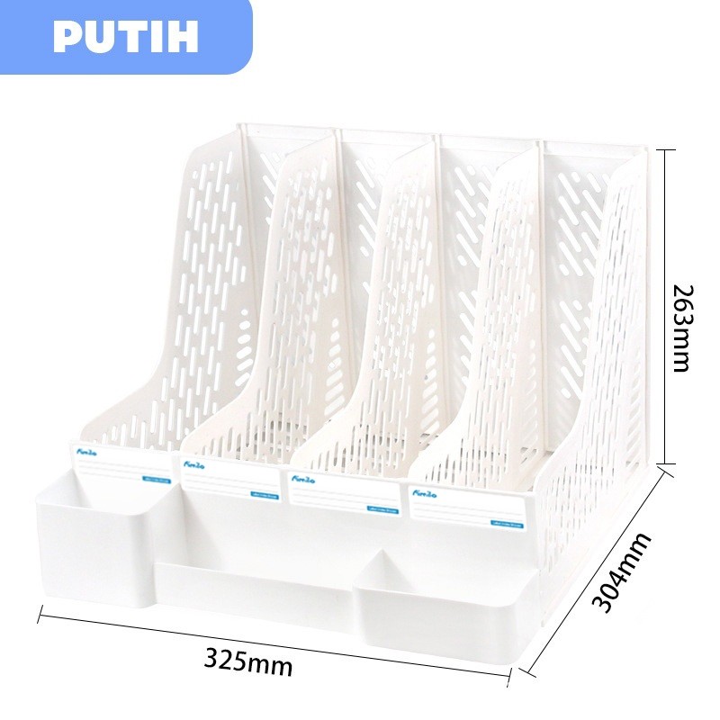 Hoptech SRBY - Rak Buku Minimalis Aesthetic Tempat Buku Desktop Organizer File Serbaguna Box File Rak Buku Sekat