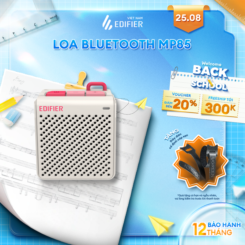 Loa bluetooth v5.3 wireless edifier mp85 | thời lượng pin 8h | edifier connect app | bảo hành 12 tháng 1 đổi 1