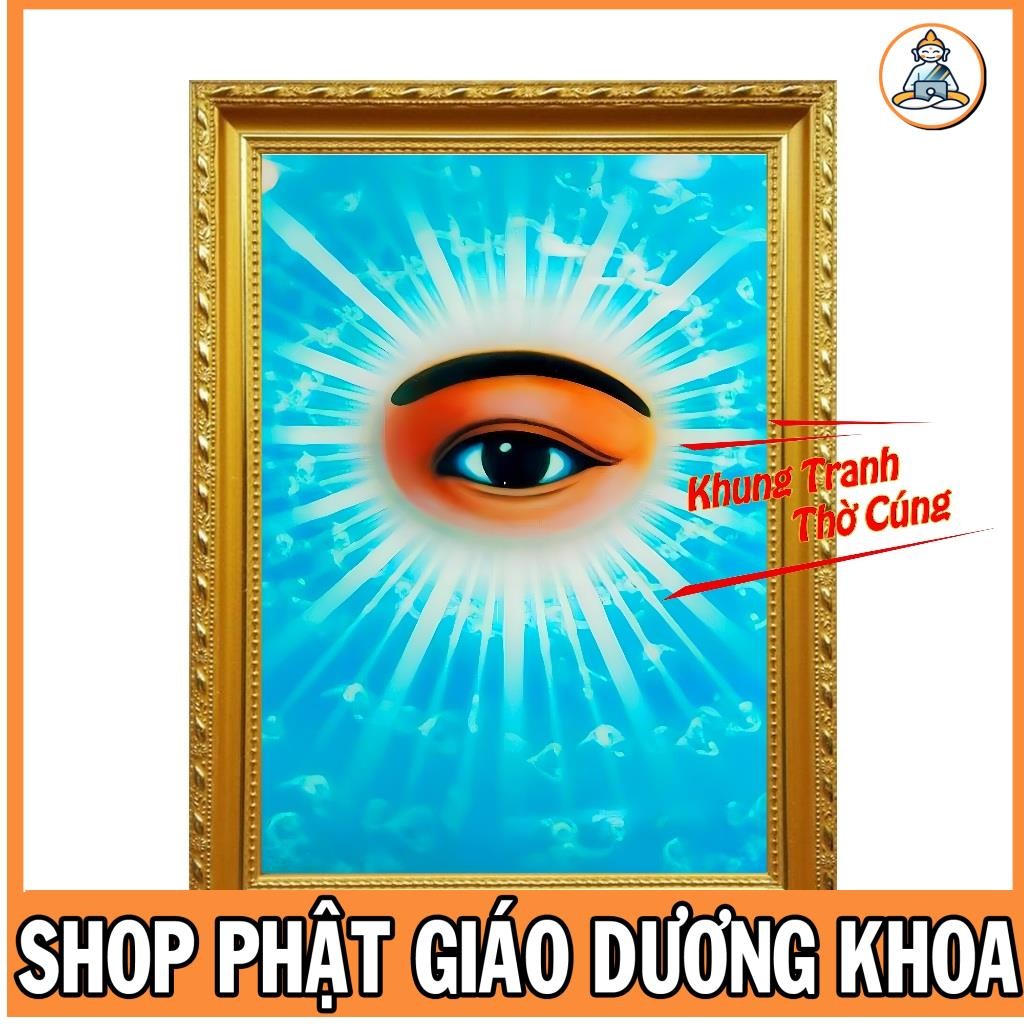 Tranh thờ Thiên Nhãn Ngũ Chi Đạo Cao Đài khung composite xịn xò nhiều mẫu CÓ HOẢ TỐC