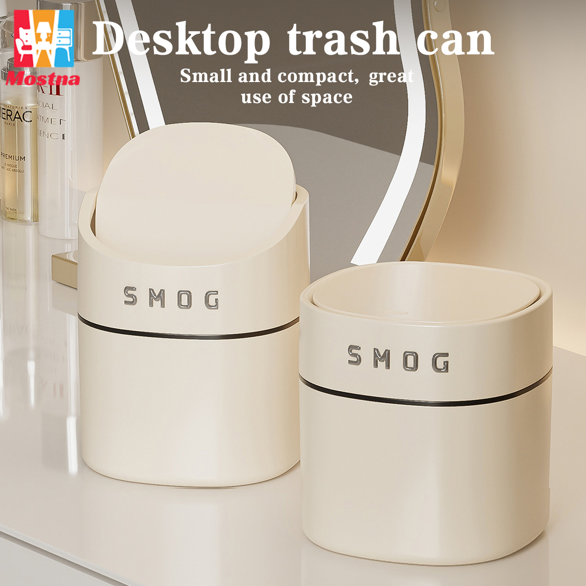 (พร้อมส่ง)ถังขยะตั้งโต๊ะ มินิ ในห้องนอน ห้องนั่งเล่น สไตล์โมเดิร์น กองขยะ ความจุ 2 ลิตร เล็ก สวย ราคา 82 บาท*ส่งฟรี