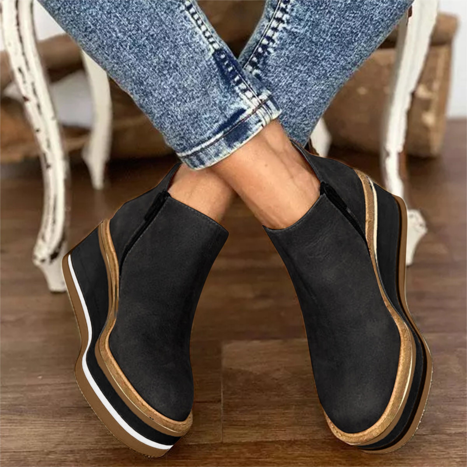 Casual hot sale wedge boots