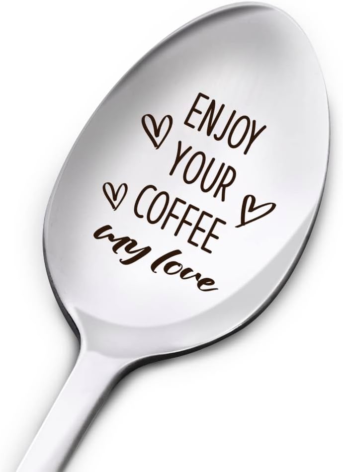 ของขวัญช้อนกาแฟสำหรับเธอเขาเพลิดเพลินกับกาแฟความรักของฉันของขวัญคริสต์มาสวันเกิดวาเลนไทน์สำหรับแฟนแฟนภรรยาสามีคนรักกาแฟสำหรับผู้หญิงผู้ชายช้อนสแตนเลสแกะสลัก ราคา 358 บาท*ส่งฟรี
