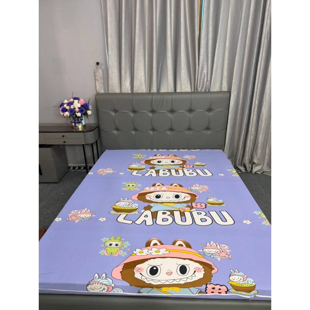 Áo Bọc Nệm 2 Mặt Có Khoá Kéo Vải Thun Silk Lạnh Cao Cấp