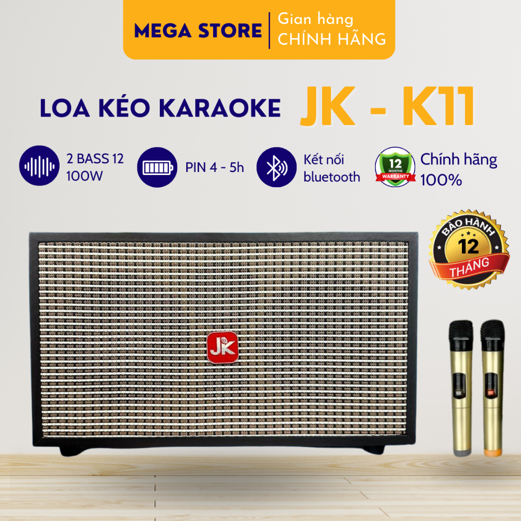 CHÍNH HÃNG BÃI MỸ Loa Karaoke Xách Tay JK-K11 Bluetooth Bass Mạnh Công Suất 400W Loa 6 Loa 6 Đường Tiếng 2 Loa Bass 20.5Cm Siêu Trầm 2 Trυng 2 Treble, Chip Sử Lý DSP Echo, Âm Thanh Mạnh Mẽ Uy Lực, Bảo Hành 12 THÁNG