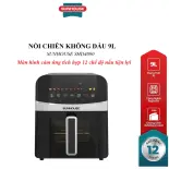 Nồi Chiên Không Dầu 9L Sunhouse SHD4090, công suất 1700W, Dung tích cực đại 9L, Màn hình cảm ứng tích hợp 12 chế độ nấu