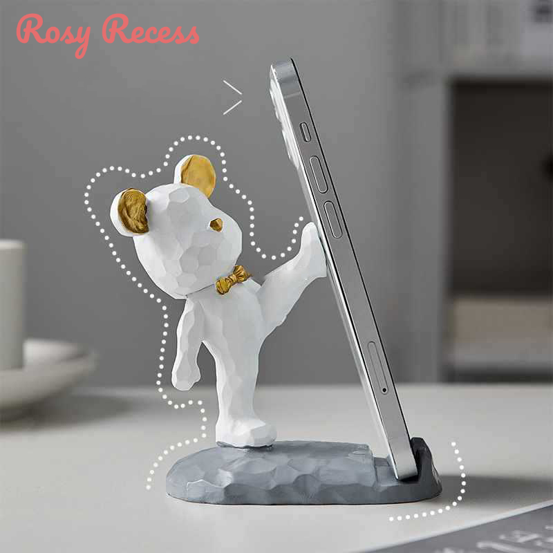 Rosy Recess Lazy plastic mobile phone holder astronaut cute violent bear mobile phone desktop holder ornaments ราคา 29 บาท*ส่งฟรี