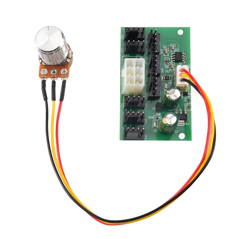 (PUKJ) 1Pcs Computer Case Miner Fan Speed Controller 8-Channel Fan Hub PWM High-Power Violent Fan Controller DC12V
