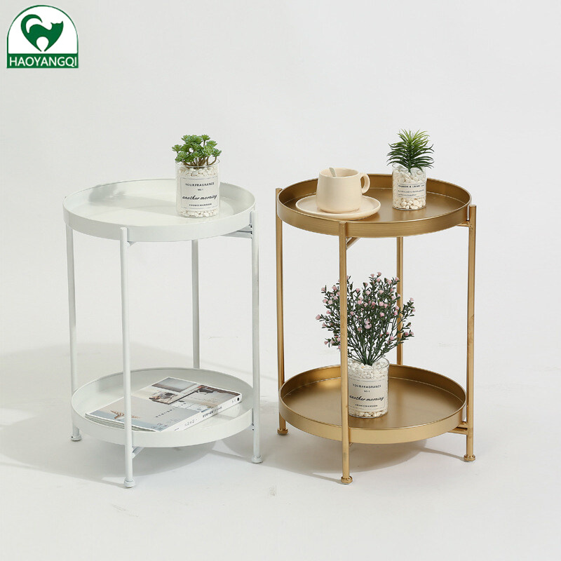 Wrought iron balcony, small house, bedside round table, coffee table, dropshipping Nordic sofa, side of a few simple small tables