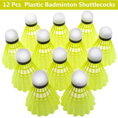 ELLENOUISE 3/6/12Pcs Outdoor Indoor Sports Durable Plastic Training Balls Nylon Badminton Shuttlecocks