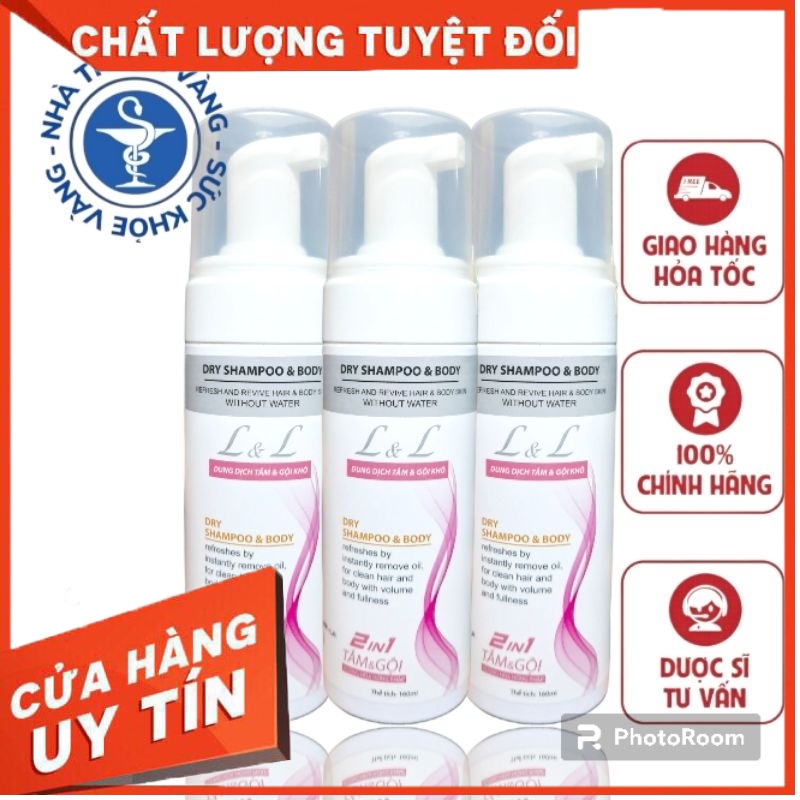 ✅ sữa tắm gội khô l&l 160ml