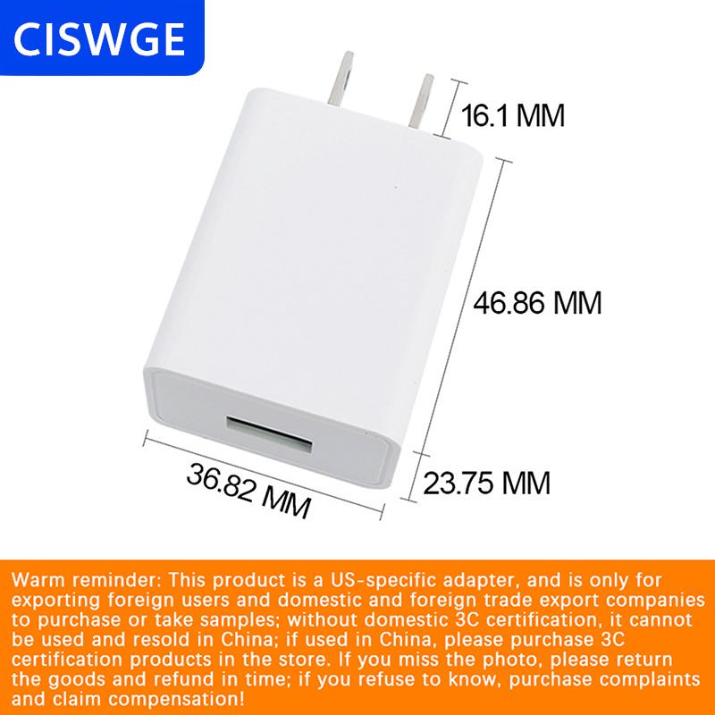 [COD] CISWGE Mỹ adapter 5V 2A nhanh chóng sạc ul cắm một cổng USB điện thoại sạc tường sạc du lịch tại Mỹ Nhật Bản Thái Lan Canada Colombia
