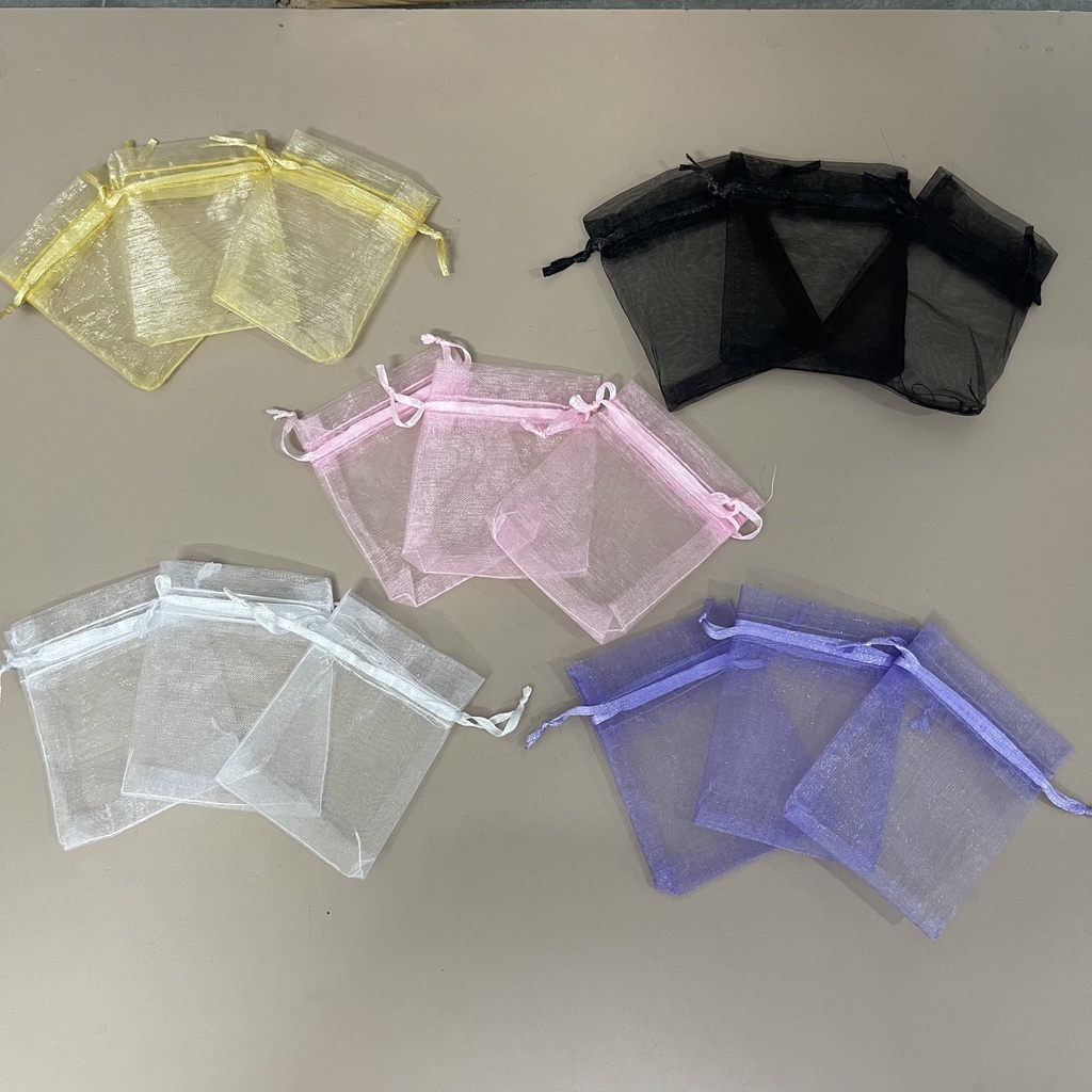 Túi voan dây rút đựng đá thanh tẩy, thảo mộc, quà handmade